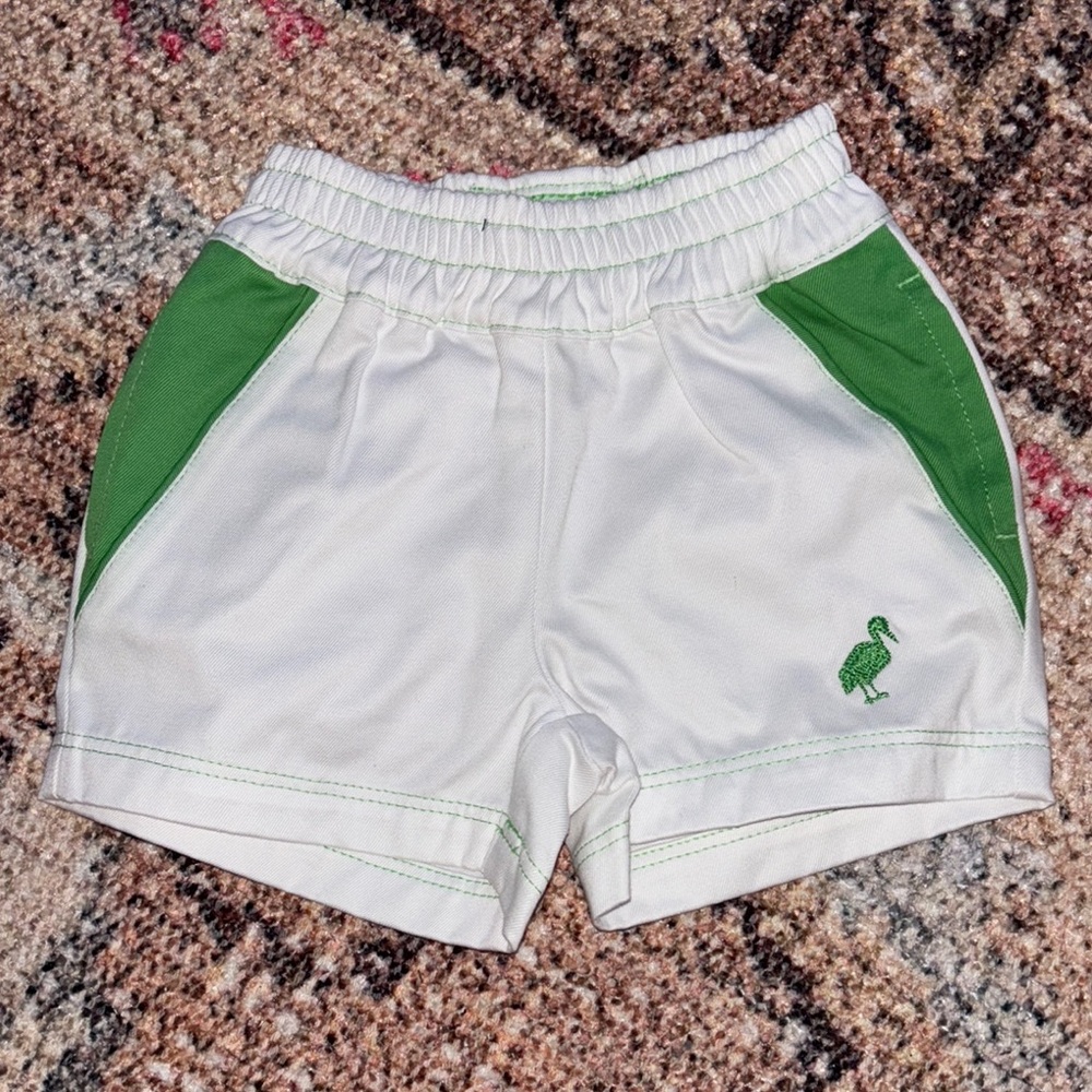 The Beaufort Bonnet Company White and Green Kids Shorts